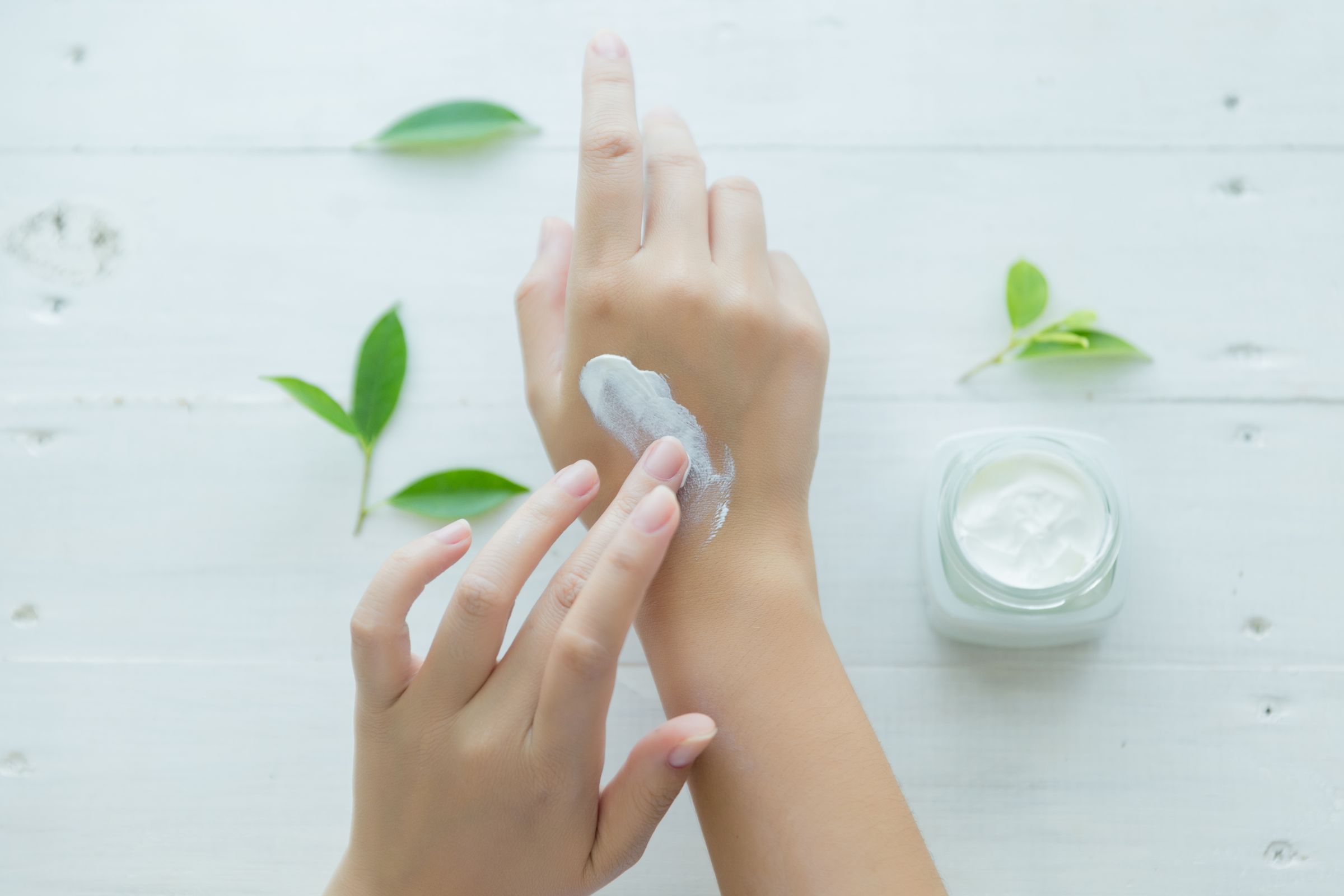 Woman Holds Jar With Cosmetic Cream Her Hands